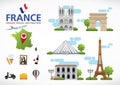 France travel dreams destination, France travel symbols, Symbols of France, landmark. Royalty Free Stock Photo