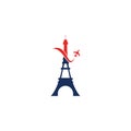 France Travel Logo design template.
