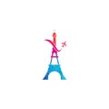 France Travel Logo design template.