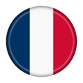 France tricolor button illustration with clipping path Royalty Free Stock Photo