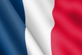 France tricolor waving flag illustration wind ripple