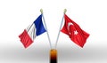 France and Turkey flags