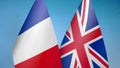 France and United Kingdom two flags