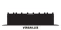 France, Versailles Landmark city skyline isolated vector illustration. France, Versailles Landmark travel black Royalty Free Stock Photo