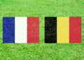 France vs Belgium Soccer Match with Flags Template