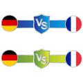 France VS Germany scoreboard Broadcast with blue and green color lower thirds template for sports like soccer and football. Vector Royalty Free Stock Photo