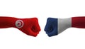 France VS Tunisia hand flag Man hands patterned football world cup