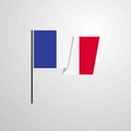 France waving Flag design vector background Royalty Free Stock Photo