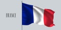 France waving flag on flagpole vector illustration