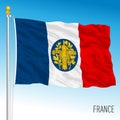 France waving flag with historical french symbol Royalty Free Stock Photo