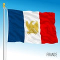 France waving flag with historical french symbol Royalty Free Stock Photo