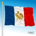 France waving flag with historical french symbol Royalty Free Stock Photo