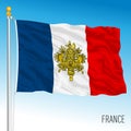 France waving flag with historical french symbol