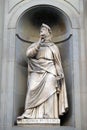 Francesco Petrarca in the Niches of the Uffizi Colonnade in Florence Royalty Free Stock Photo