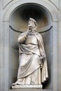 Francesco Petrarca in the Niches of the Uffizi Colonnade in Florence Royalty Free Stock Photo