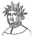 Francesco Petrarch, vintage illustration Royalty Free Stock Photo
