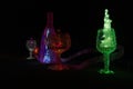 Wind glasses and bottles, Light display