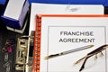 Franchise agreement. A commercial concession is a relationship between market entities where one party transfers to the other Royalty Free Stock Photo