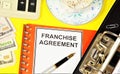 Franchise agreement. Text label on the planning form. Royalty Free Stock Photo