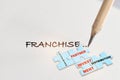 Franchise business growth written on white paper