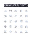 Franchise business line icons collection. Business model, Business opportunity, Chain operation, Company system