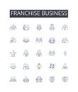 Franchise business line icons collection. Business model, Business opportunity, Chain operation, Company system