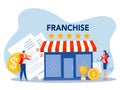Franchise shop business,People shopping and Start Franchise Small Enterprise, Company or Shop