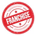 FRANCHISE text on red round grungy stamp