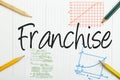 Franchise written in the paper notebook Royalty Free Stock Photo
