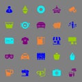 Franchisee business color icons on gray background