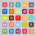 Franchisee business line flat icons