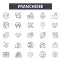 Franchisee line icons, signs, vector set, outline illustration concept