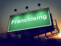 Franchising - Billboard on the Sunrise Background.