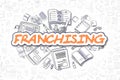 Franchising - Doodle Orange Inscription. Business Concept.