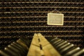 Franciacorta DOCG Wine bottles in a cellar