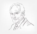 Francis Harry Compton Crick was a British molecular biologist vector sketch illustration