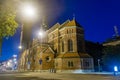 The Franciscan Church of St Mary Mother of Mercy at night