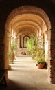 Cloister of the convent of El Palancar in Pedroso de Acim, province of Caceres, Spain