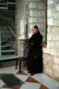 Franciscan monk in the Church of Jesus` first miracle in Cana Royalty Free Stock Photo