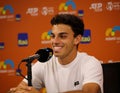 Francisco Cerundolo of Argentina during press conference after round of 32 match against Felix Auger Aliassime of Canada