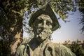 Francisco Pizarro statue. Face closeup