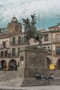 Francisco Pizarro statue in the main square of Trujillo, Caceres, Extremadura, Spain