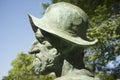 Francisco Pizarro statue. Profile closeup