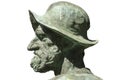 Francisco Pizarro statue. Profile closeup