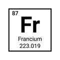 Francium chemical element atom icon. Laboratory science francium