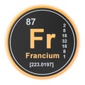 Francium Fr chemical element. 3D rendering Royalty Free Stock Photo