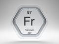 Francium symbol hexagon frame