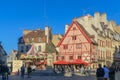 Francois-Rude square and the wine maker statue, in Dijon