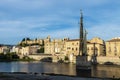 Francoist monument on the Ebro river in Tortosa, Catalonia, Spain Royalty Free Stock Photo