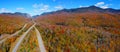 Franconia Notch in fall aerial view, New Hampshire, USA Royalty Free Stock Photo